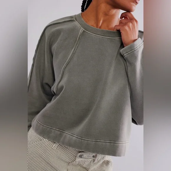 NWT Free People Francis Pullover in Aven, Size Medium - Picture 4 of 8